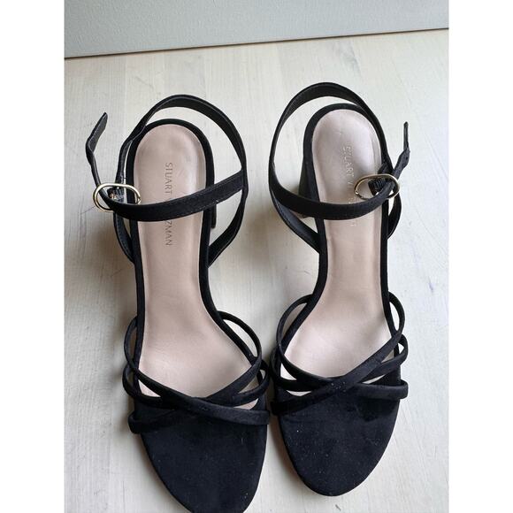 STUART WEITZMAN black Starla Criss Cross Leather Sandals size 7 - Picture 10 of 11